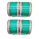 SAKHI Coloured punjabi chooda/chuda bangles set for bridal/girls/ladies/chura/choora bangles and braclets/set for both hands/Handmade / (Set of 64 Bangles)