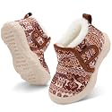 QFH Baby Boys Girls Winter Warm Shoes Cozy Fleece Snow Boots Toddler Non-Slip Walking Shoes Infant Outdoor Water Resistance Faux Fur Booties