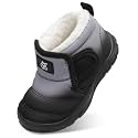 QFH Baby Boys Girls Winter Warm Shoes Cozy Fleece Snow Boots Toddler Non-Slip Walking Shoes Infant Outdoor Water Resistance Faux Fur Booties