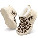 QFH Baby Boys Girls Winter Warm Shoes Cozy Fleece Snow Boots Toddler Non-Slip Walking Shoes Infant Outdoor Water Resistance Faux Fur Booties