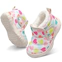 QFH Baby Boys Girls Winter Warm Shoes Cozy Fleece Snow Boots Toddler Non-Slip Walking Shoes Infant Outdoor Water Resistance Faux Fur Booties
