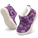 QFH Baby Boys Girls Winter Warm Shoes Cozy Fleece Snow Boots Toddler Non-Slip Walking Shoes Infant Outdoor Water Resistance Faux Fur Booties
