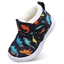 QFH Baby Boys Girls Winter Warm Shoes Cozy Fleece Snow Boots Toddler Non-Slip Walking Shoes Infant Outdoor Water Resistance Faux Fur Booties