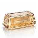 QFkris Champagne Glass Butter Dish with Lid for Countertop