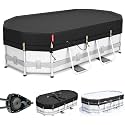 QH.HOME 12x20ft Winter Oval Pool Cover,Ratchet Windproof&amp;Heavy Duty Fabric