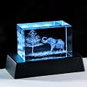 Qianwei 3D Crystal Elephant Decor Stuff Figurines Statue Gift for Elephant Lovers, Mother Day Birthday Gifts for Mom Mother Mama from Daughter Son