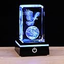 Qianwei 3D Crystals Eagle Gifts Decor Glass Figurine Eagle Stuff for Room Birthday Christmas Gifts for Best Friend Lovers Keepsake Paperweight