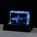 Qianwei 3D Crystals Shark Gifts for Shark Lovers,Shark Decor Glass Figurine Shark Jaw Stuff Birthday for Lovers,Keepsake&amp;Paperweight