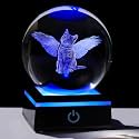 Qianwei Cat Memorial Angel Statue - 3D Crystal Engraved Office Decor - Remembrance Bereavement Sympathy Gift in Memory of Deceased Pets