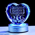Christian Gifts for Women-3D Crystal Heart Plaque Bible Verse Happy Moments