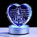 Christian Gifts for Women-3D Crystal Heart Plaque Bible Verse God Says I am