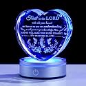 Christian Gifts for Women-3D Crystal Heart Plaque Bible Verse Trust in Lord