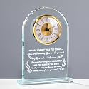 Qianwei Inspirational Gift Ideas - Crystal Clock Engraved Thank You Gifts for Women Men Friends - Appreciation Gifts for Coworker - Motivational Quote Clear Desk Sign Home Office Desk Decor