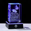 Qianwei Inspirational Gift Ideas - Crystal Cube Engraved Thank You Gifts for Women Men Friends - Appreciation Gifts for Coworker - Motivational Quote Clear Desk Sign Home Office Desk Decor