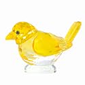 Qianwei Yellow Crystal Bird Figurine Collectible Handmade Blown Glass Decor
