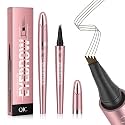 QIC 4-Tip Microblading Eyebrow Pen, Waterproof Brow Marker Pen for Hair Stroke Brows, Long-Lasting Smudge-Resistant, Brown
