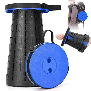 qiguet collapsible stool folding chair - upgraded portable chair with 400lbs load capacity perfect for camping fishing hiking - folding stool with carrying straps gifts for fisherman blue