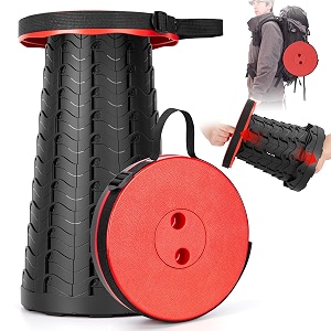 qiguet collapsible folding chair - upgraded portable chair with 400lbs load capacity perfect for camping fishing hiking - folding stool with carrying straps gift for fisherman red
