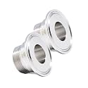 QiiMii 1.5" Tri Clamp Tri Clover Fittings to NPT 1" Male Thread Adaptor SS304 2 PACK
