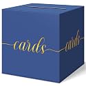 Elegant Card Box for Party, Gold Foil Graduation Card Box, Navy Blue