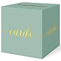 Elegant Sage Green Wedding Card Box, Gold Foil Gift Card Box for Party