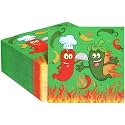 Qilery 100 Pcs Chili Cook off Napkins Party Decor, 6.5 Inch, Cute