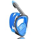 QingSong Full Face Snorkel Mask for Adults, Snorkeling Gear with Camera Mount, 180 Degree Panoramic View Snorkel Set Anti-Fog Anti-Leak