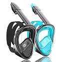 QingSong Full Face Snorkel Mask for Adults, Snorkeling Gear with Camera Mount, 180 Degree Panoramic View Snorkel Set Anti-Fog Anti-Leak