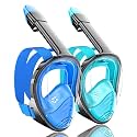 QingSong Full Face Snorkel Mask for Adults, Snorkeling Gear with Camera Mount, 180 Degree Panoramic View Snorkel Set Anti-Fog Anti-Leak