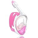 QingSong Full Face Snorkel Mask for Adults, Snorkeling Gear with Camera Mount, 180 Degree Panoramic View Snorkel Set Anti-Fog Anti-Leak