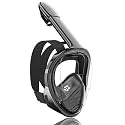 QingSong Full Face Snorkel Mask for Adults, Snorkeling Gear with Camera Mount, 180 Degree Panoramic View Snorkel Set Anti-Fog Anti-Leak