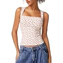 QINSEN Women39s Square Neck Sleeveless Double-Layer Tank