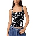 QINSEN Women39s Square Neck Sleeveless Double-Layer Tank