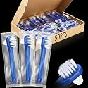 Qinyoung 50 Pcs Denture Brushes Bulk Double Sided Hard Bristle Toothbrush