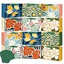 qiqee 12PCS Clash Flowers Paper Gift Wide Bags with Tissue Paper Handles Small Size 6.3"x4.7"x2.4" （12pcs Bags +Tissue Paper ）