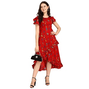 QIQI Womens Crepe A-Line Maxi Casual Dress
