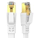 Cat8 Ethernet Cable 60FT, Gold Plated RJ45 40Gbps, 2000Mhz