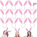 Qiuttnqn 12 PCS Bunny Ear Headband,Plush Bunny Ears,Easter Cosplay Party Favor,Cosplay Party Costume Accessories For Kids and Adults