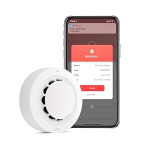 qiwa smart smoke detector with wifi amp bluetooth connectivity - 90db alarm and mobile app notifications
