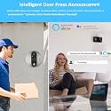 QIWA Wireless WiFi Smart Video Doorbell with Display Screen| Mobile App Control | Intruder Motion Alarm System | 1080P FHD Camera | 2-Way Talk