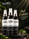 QLERIX Premium Hair Heat Protector Hair Spray with keratin vitamin E & B5 Pack of 3 Hair Styler (600 ml)