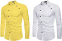 Qlonz Store Men Regular Fit Solid Mandarin Collar Casual Shirt (Pack of 2)