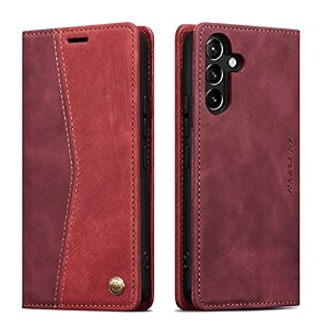 qltypri wallet case for samsung galaxy a54 5g vintage folio pu leather purse case with card slots magnetic closure kickstand flip crashproof phone cover for samsumg galaxy a54 - black