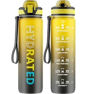 qlur water bottle with straw 32oz sports water bottles with time marker