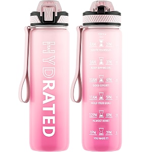 qlur water bottle with straw 32oz sports water bottles with time marker