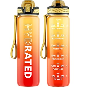 qlur water bottle with straw 32oz sports water bottles with time marker