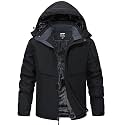 QMP Winter Jackets For Men with Hoode Ski Snow Snowboarding Waterproof Fleece Liner Coats Windproof Raincoat 6 Pockets