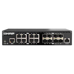 QNAP 16-Port Half-Width Rackmount 10GbE Managed Network Switch (QSW ...