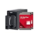 QNAP 2 Bay DAS with 4TB Storage Capacity, USB 3.2 Gen 2 Type-C, Preconfigured RAID 1 WD Red Plus HDD Bundle (TR-002-24WD-US)