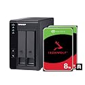 QNAP 2 Bay DAS with 8TB Storage Capacity, USB 3.2 Gen 2 Type-C, Preconfigured RAID 1 Seagate IronWolf HDD Bundle (TR-002-28ST-US)